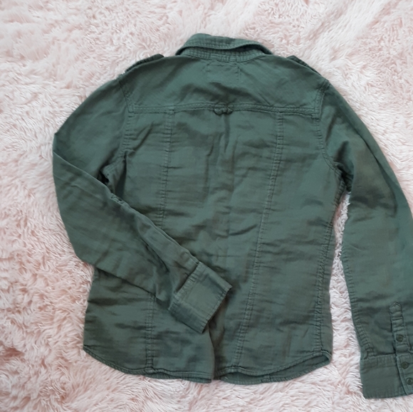 SOLD @MARKET! Boho hippie upcycled army greenish grey toned soft and gorg top! - Picture 7 of 9